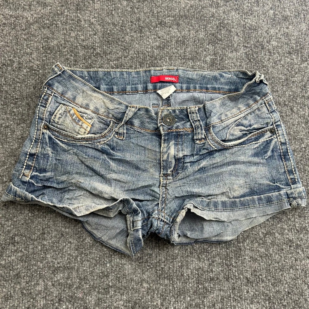 Bongo Denim Shorts Womens Size 1 Blue Low Rise Cuffed Hem Casual Jean Shorts
